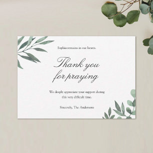 Simple Funeral Thank You Note Card
