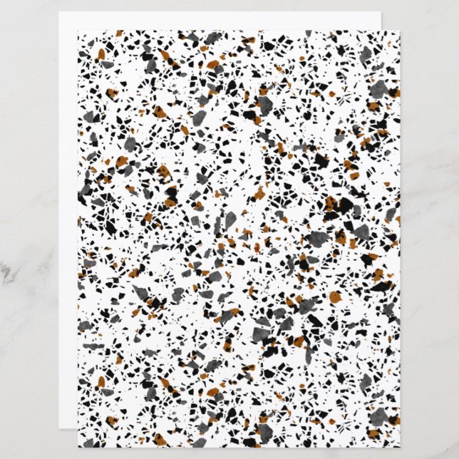 Simple Funky Terrazzo Art Scrapbook Paper (Front/Back)