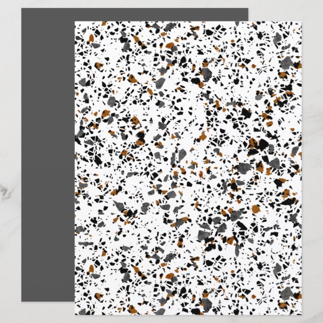 Simple Funky Terrazzo Art Scrapbook Paper (Front/Back)