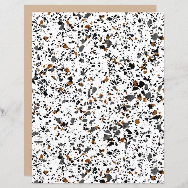 Simple Funky Terrazzo Art Scrapbook Paper (Front/Back)