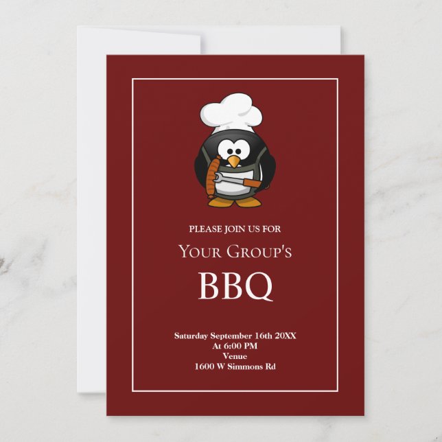 Simple Funny BBQ Party Invitation (Front)