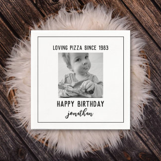 Simple Funny Birthday Photo Napkins