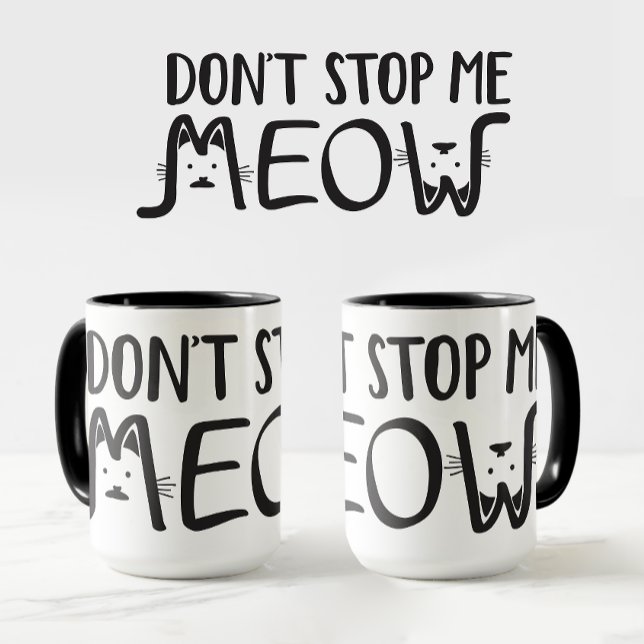 Simple Funny Black White Cat Mum Cat Dad Typo Mug (Creator Uploaded)