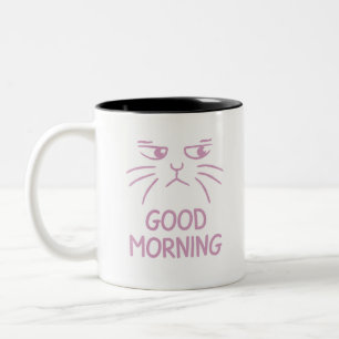 Simple Funny Cat Good Morning Mug