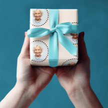 Simple Funny Chic Editable Round Photo Polka Dot