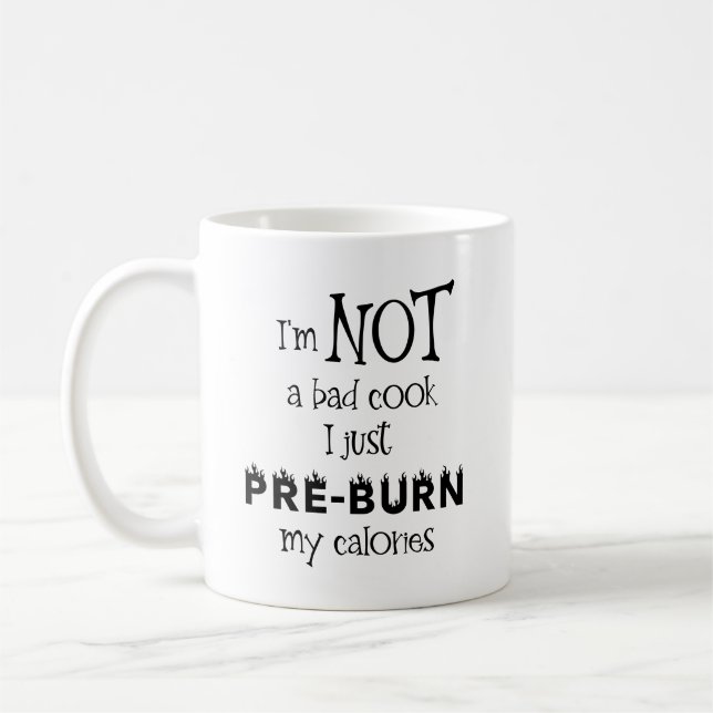 Simple Funny Cooking Quote Coffee Mug (Left)