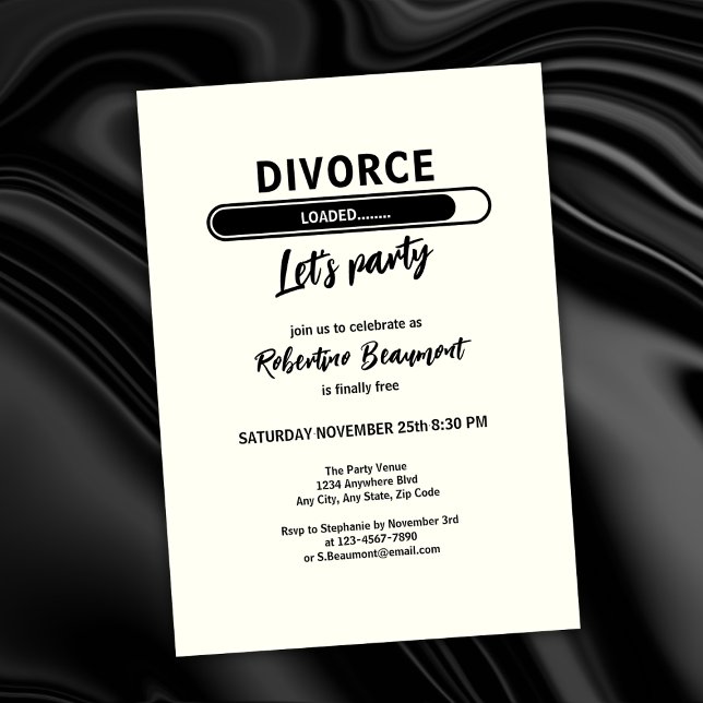 Simple Funny Divorce Loading Support Party Invitation (Creator Uploaded)