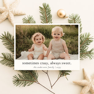 Simple Funny Family Christmas Holiday Photo Card