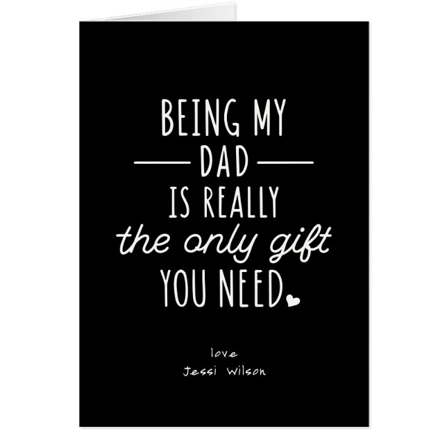 Simple Funny Fathers Day Being My Dad Photo Gift (Front)