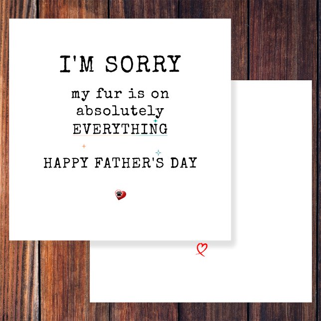 Simple Funny Fur Father's Day From Dog Holiday Card (Creator Uploaded)