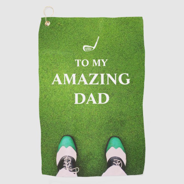 Simple Funny Golf Father's Day Custom Best  Golf Towel (Front)