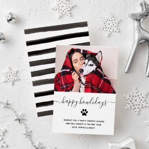 Simple Funny Happy Holidays from the Dog   Photo Holiday Card