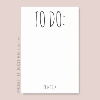 Simple Funny Script Writing Black and White Post-it Notes