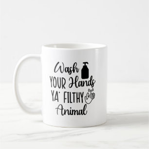 Simple Funny Wash Your Hands Bathroom Reminder Coffee Mug