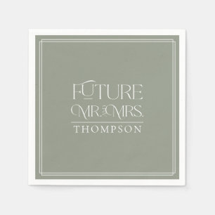 Simple Future Mr Mrs Green Couple's Shower Paper Napkin