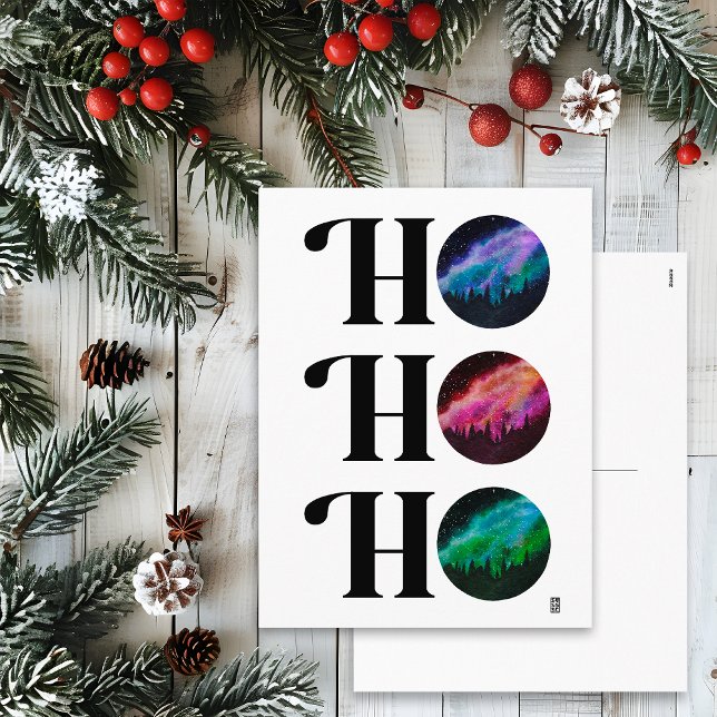 Simple Galaxy Bold HO HO HO Christmas Holiday Postcard (Creator Uploaded)