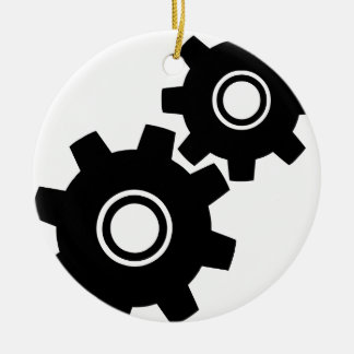 SImple Gears Cogs Ceramic Ornament