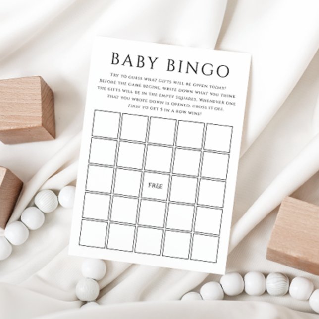 Simple Gender Neutral Baby Shower Baby Bingo Card (Creator Uploaded)