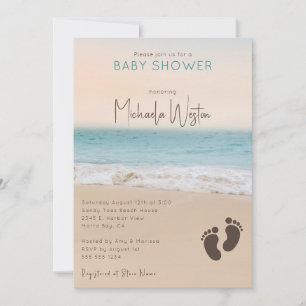 Simple Gender Neutral Beach Baby Shower  Invitation