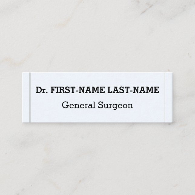 Simple General Surgeon Business Card (Front)