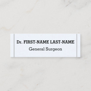 Simple General Surgeon Business Card