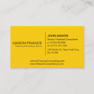 Simple Generic Yellow Business Card