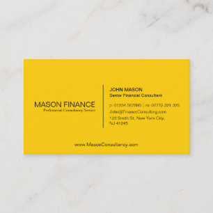 Simple Generic Yellow Business Card