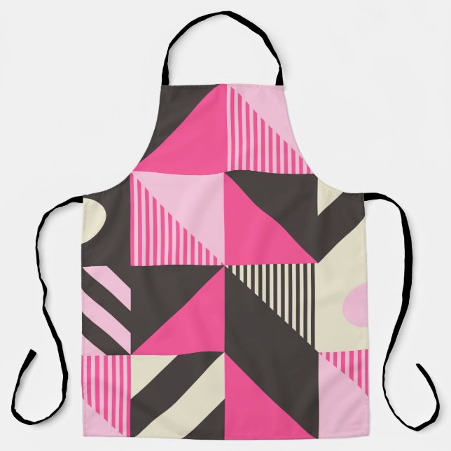 Simple geometric artwork with editable bold blocks apron (Front)