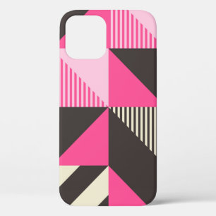 Simple geometric artwork with editable bold blocks iPhone 12 case