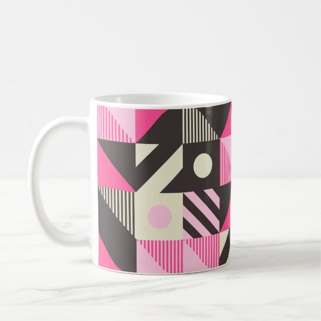 Simple geometric artwork with editable bold blocks coffee mug (Left)