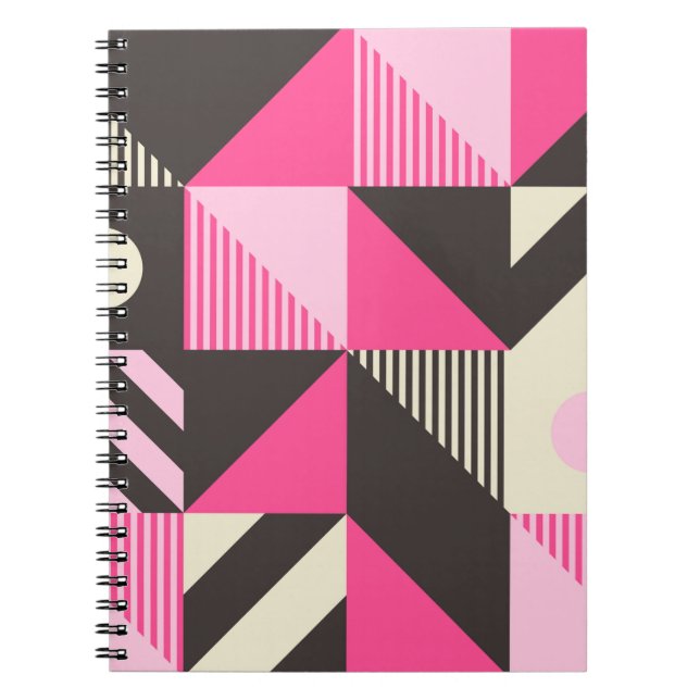 Simple geometric artwork with editable bold blocks notebook (Front)