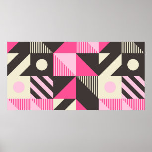 Simple geometric artwork with editable bold blocks poster