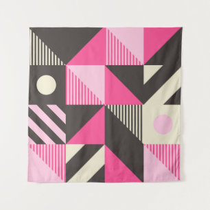 Simple geometric artwork with editable bold blocks tapestry