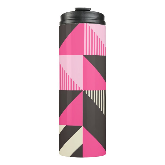 Simple geometric artwork with editable bold blocks thermal tumbler (Front)