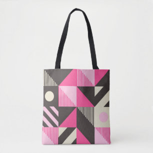 Simple geometric artwork with editable bold blocks tote bag