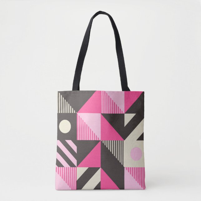 Simple geometric artwork with editable bold blocks tote bag (Front)