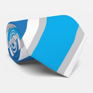Simple Geometric Blue White and Grey Stripes Tie