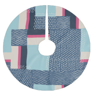 Simple Geometric Brush Strokes: Colour Block Brushed Polyester Tree Skirt