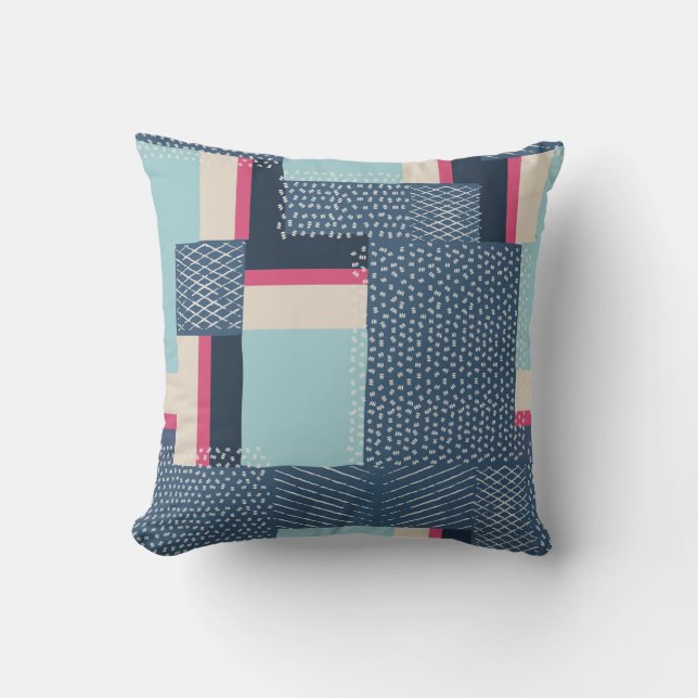Simple Geometric Brush Strokes: Colour Block Cushion (Front)