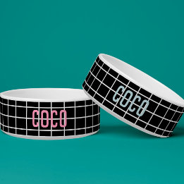 Simple Geometric Modern Monochrome Blue Bowl