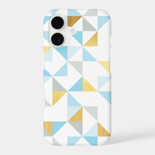 SIMPLE GEOMETRIC modern triangle pattern blue gold (Back)