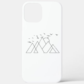 Simple Geometric Mountains With Birds Nature Ar iPhone 12 Pro Max Case