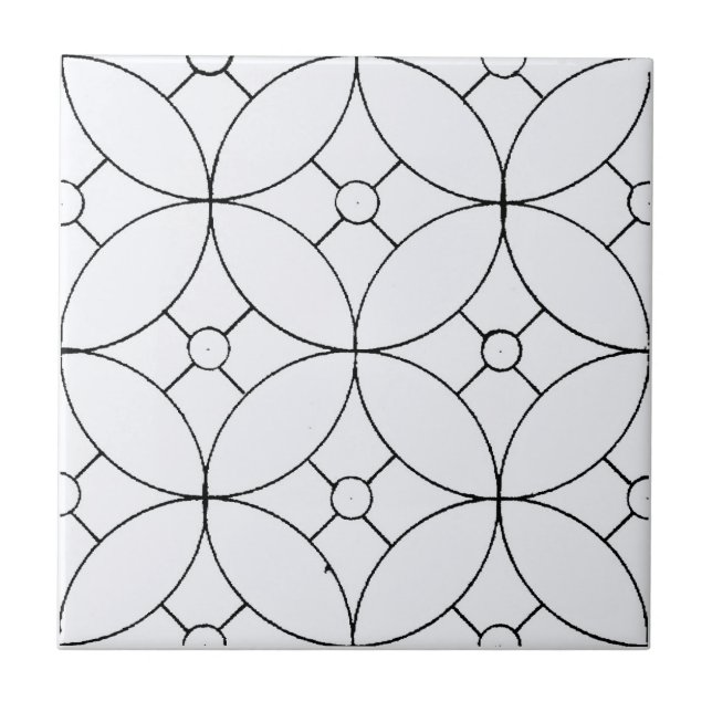 Simple Geometric Pattern Ceramic Tile (Front)