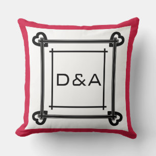 Simple geometric pattern in red and black tones cushion
