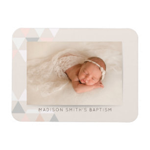 Simple Geometric Photo Baptism Magnet