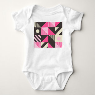 Simple Geometric Scandinavian Artwork Baby Bodysuit