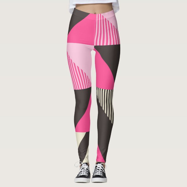 Simple Geometric Scandinavian Artwork Leggings (Front)