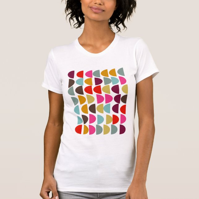 Simple Geometric Shapes in Colourful Autumn T-Shirt (Front)