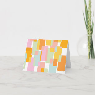 Simple Geometric Shapes in Pastels Yellow Orange Note Card