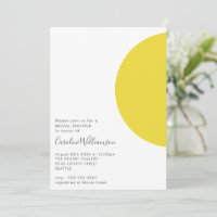 Simple Geometric Shapes Yellow Grey Bridal Shower